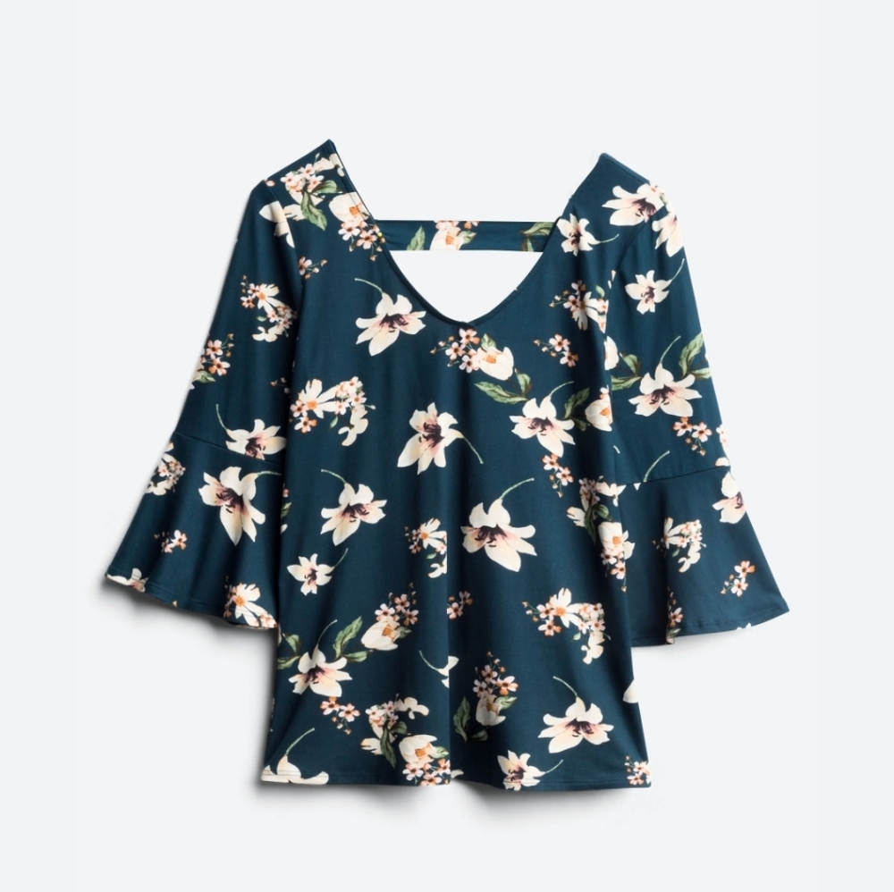 Sylvia Back Detail Bell Sleeve Knit Top